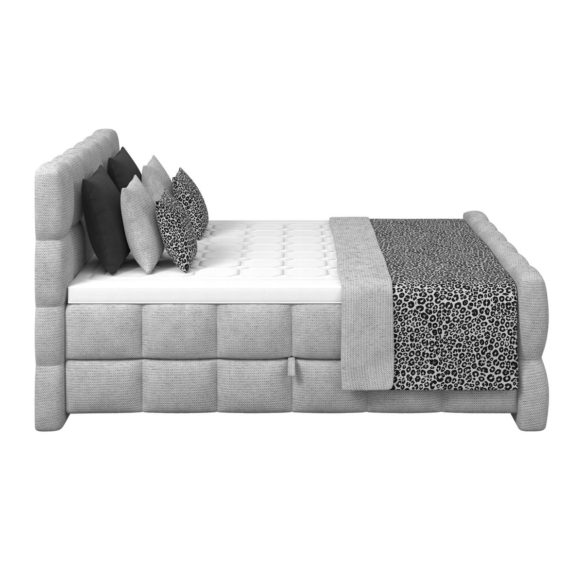 Boxspringbett Brisbane inkl. Bettkasten 200x200 - Hellgrau/Schwarz, Trend, Holz/Holzwerkstoff (200/200cm) - Sembella
