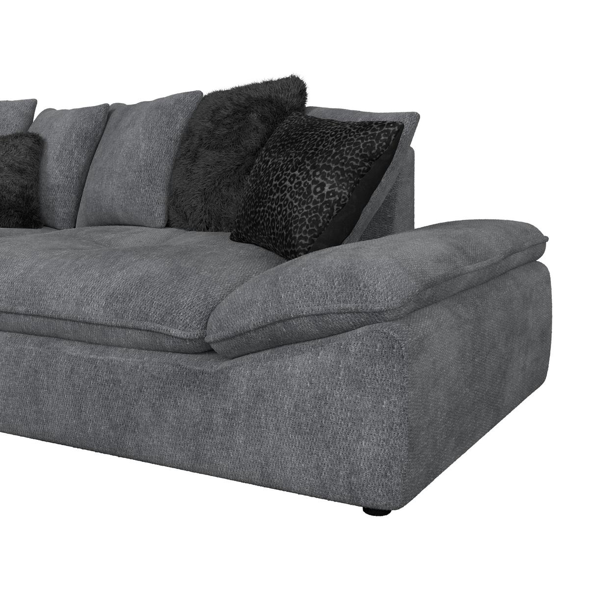 Wohnlandschaft Diun anthrazit, S: 278x278cm - Anthrazit/Schwarz, Trend, Textil (278/278cm) - Luca Bessoni