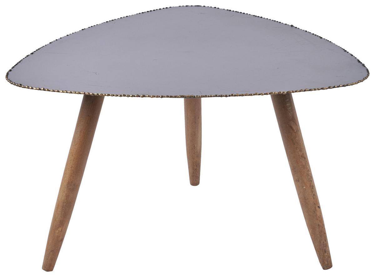 Couchtisch aus Metall Timo - Anthrazit/Braun, Basics, Holz/Metall (55/56/34cm) - Sonnhaus