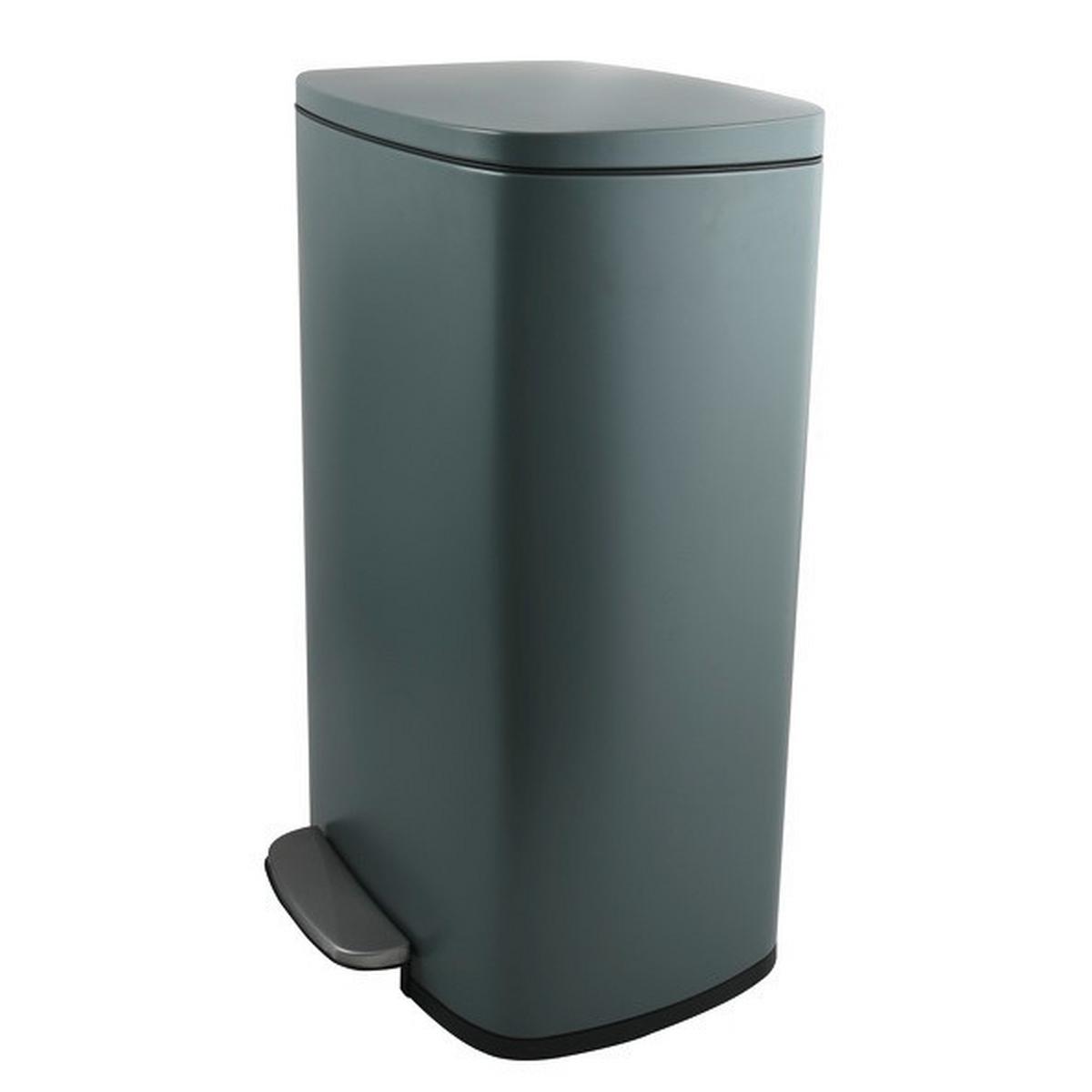 Treteimer Akira 50l Dunkelgrau Metall LxBxH: 42,7x29,7x64,3 cm - Dunkelgrau/Schwarz, Basics, Kunststoff/Metall (42,7/29,7/64,3cm) - Spirella