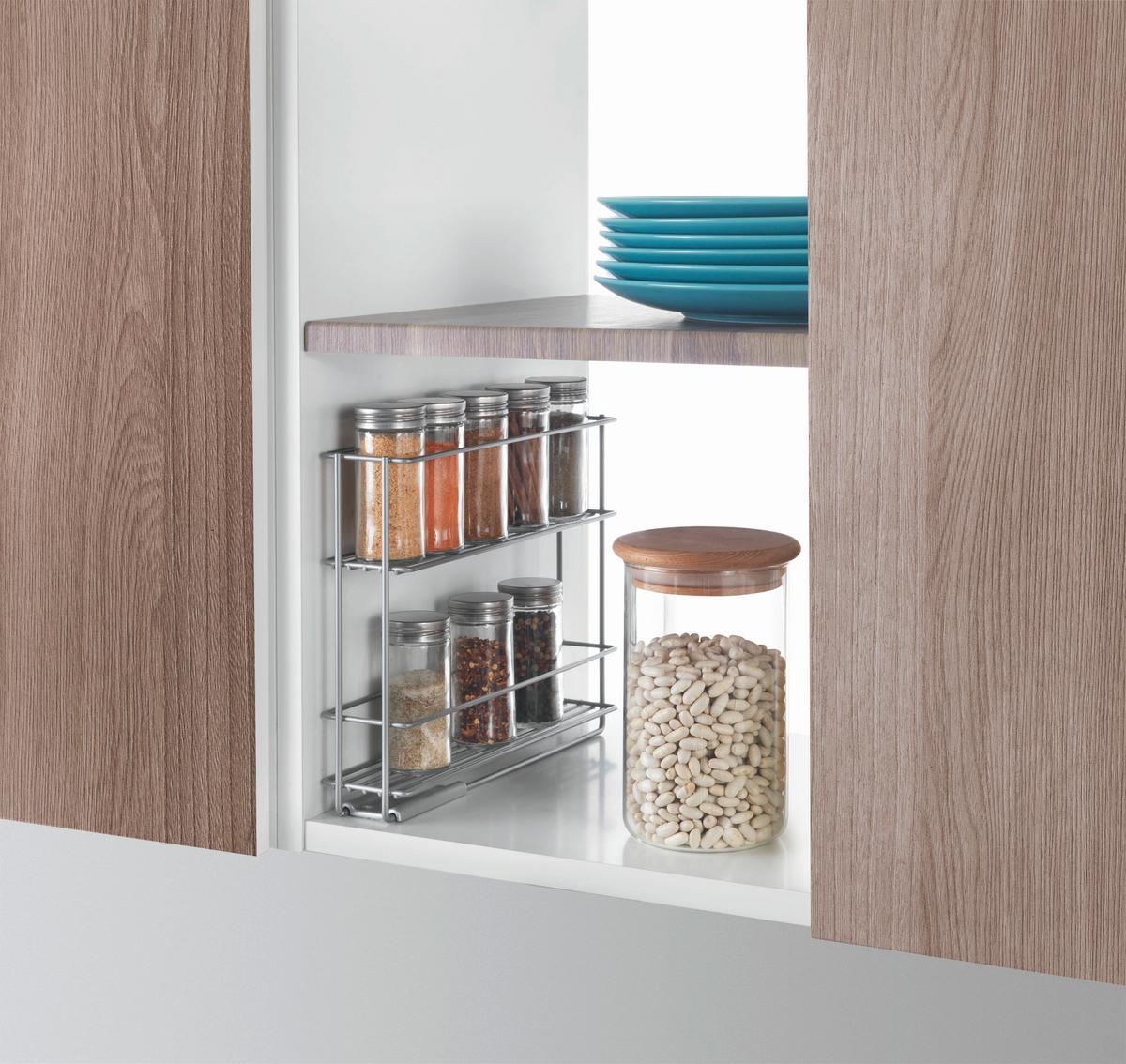 Gewürzregal aus Metall Polytherm, B/H:  6/8 cm - Silberfarben, Basics, Metall (6/8/22cm)