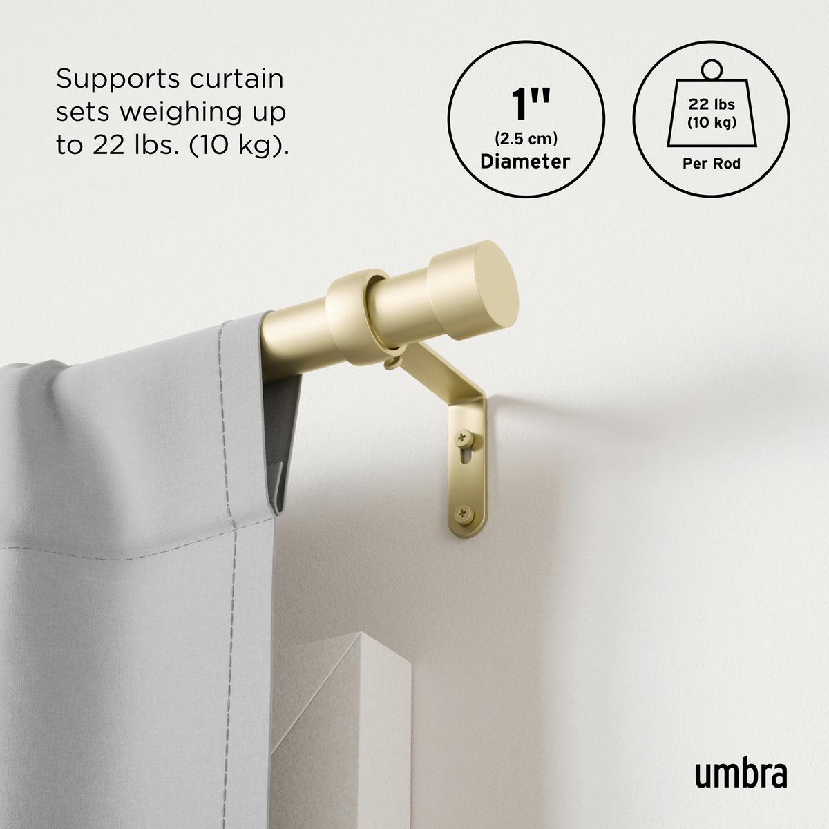 Vorhangstangenset Cappa Goldfarben L: 91-168 cm - Goldfarben, KONVENTIONELL, Kunststoff/Metall (91-168cm) - Umbra