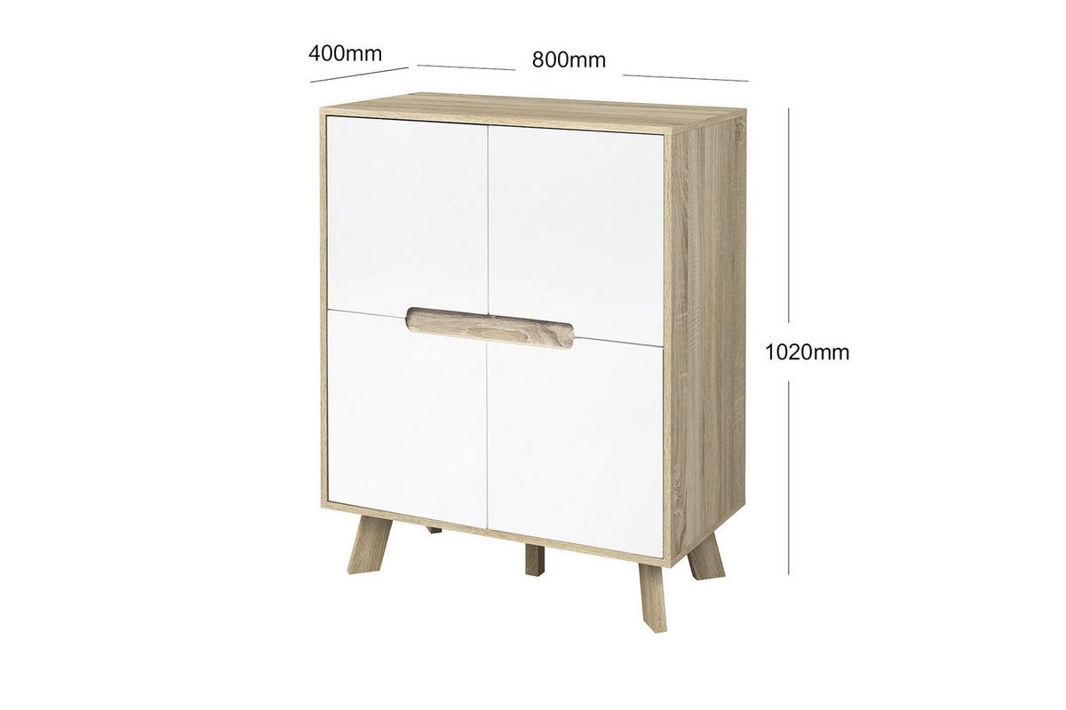 Kommode Weiß, Naturfarben B: 80cm - Naturfarben/Weiß, Design, Holzwerkstoff (80/102/40cm) - Livetastic