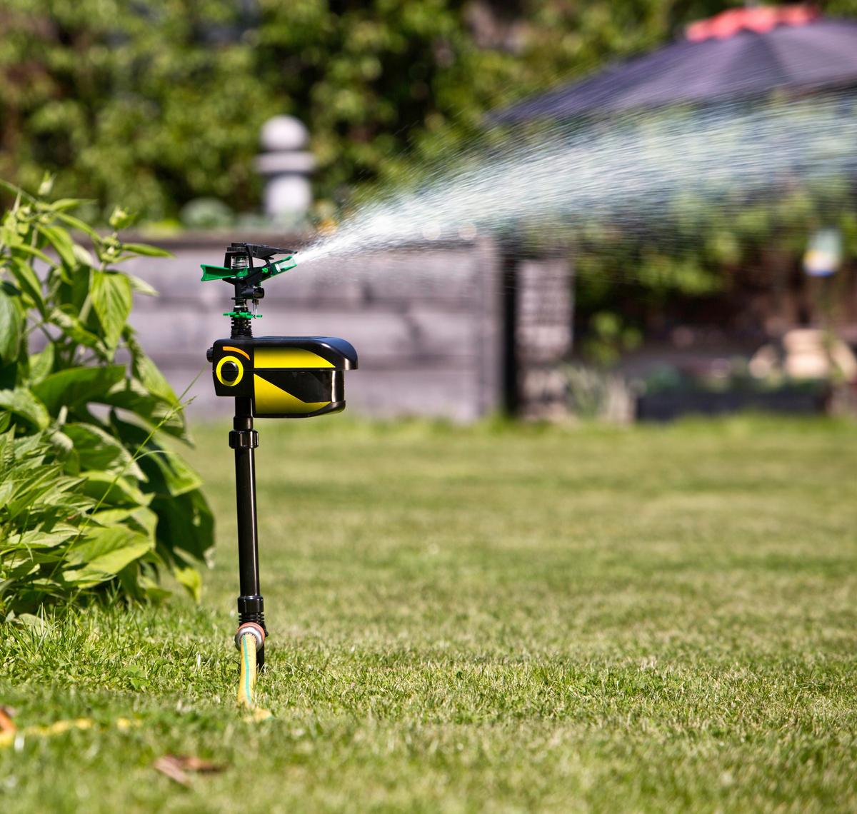 Wassersprinkler-Tiervertreiber mit Bewegungsmelder - Schwarz, Basics (19/11,5/65cm)