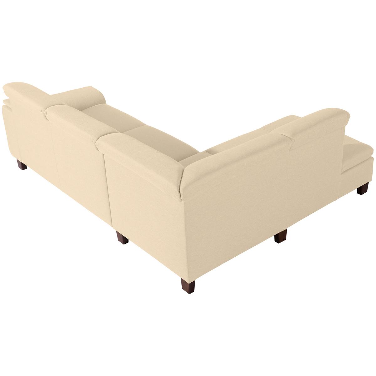 Ecksofa Aaron Beige Flachgewebe - Beige/Nussbaumfarben, Design, Textil (247/82/187cm) - Max Winzer