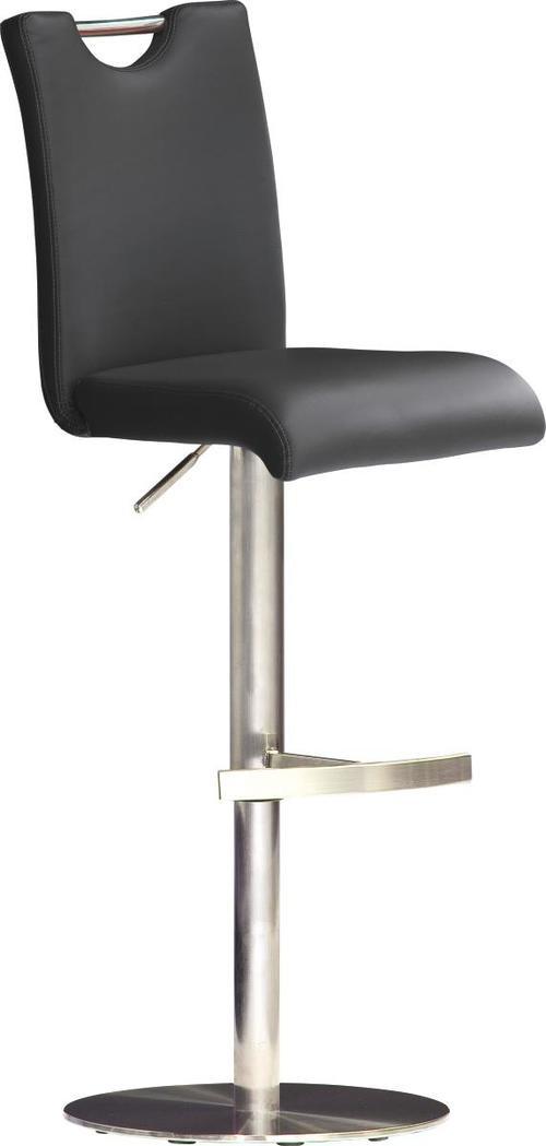Barhocker höhenverstellbar Bardo Schwarz/Edelstahlfarben - Edelstahlfarben/Schwarz, Design, Textil/Metall (42/91-116/50cm) - Livetastic