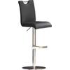 Barhocker höhenverstellbar Bardo Schwarz/Edelstahlfarben - Edelstahlfarben/Schwarz, Design, Textil/Metall (42/91-116/50cm) - Livetastic