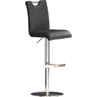 Barhocker höhenverstellbar Bardo Schwarz/Edelstahlfarben - Edelstahlfarben/Schwarz, Design, Textil/Metall (42/91-116/50cm) - Livetastic
