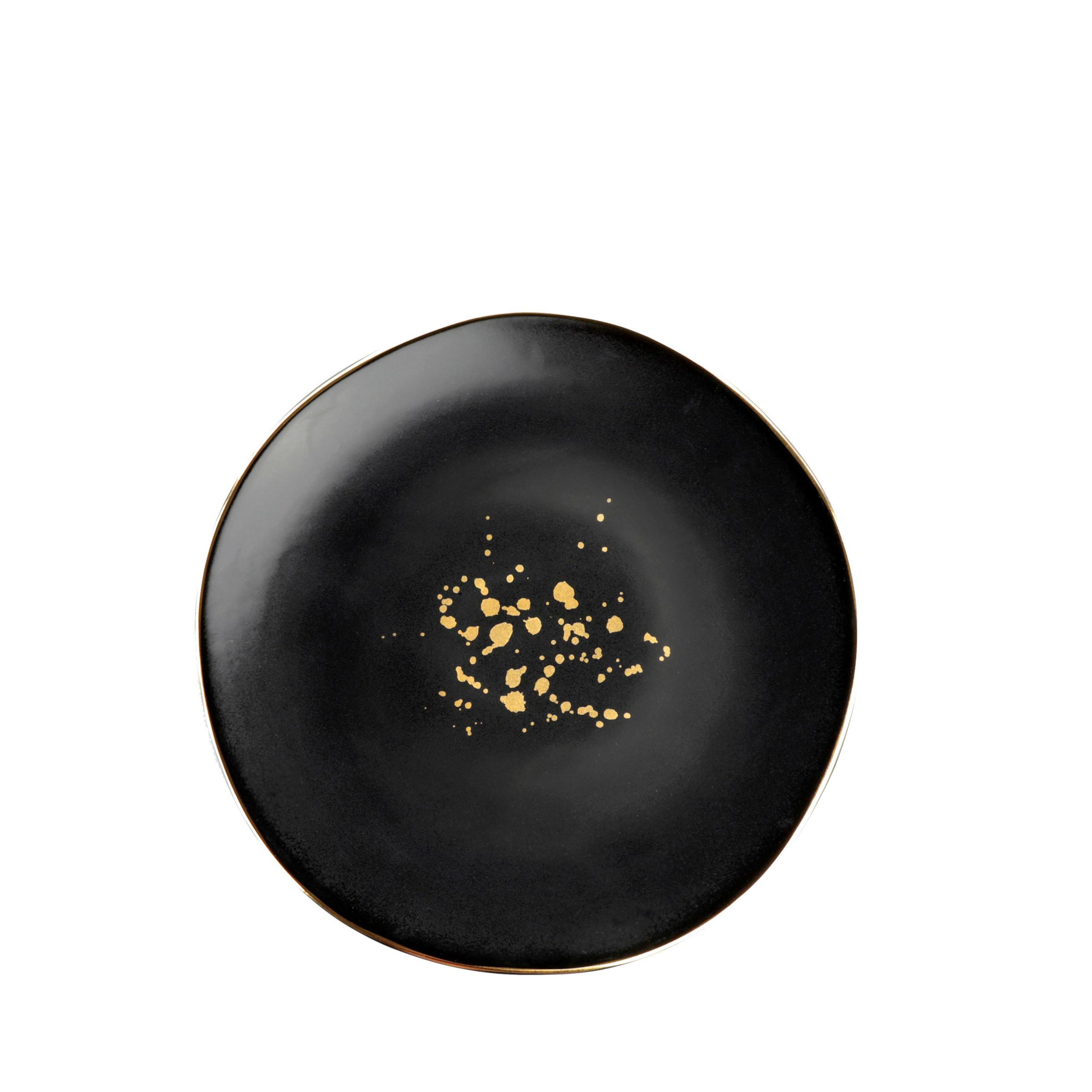 DEZERTNÍ TALÍŘEK ONIX - černá/barvy zlata, Moderní, keramika (20,5cm) - Mömax