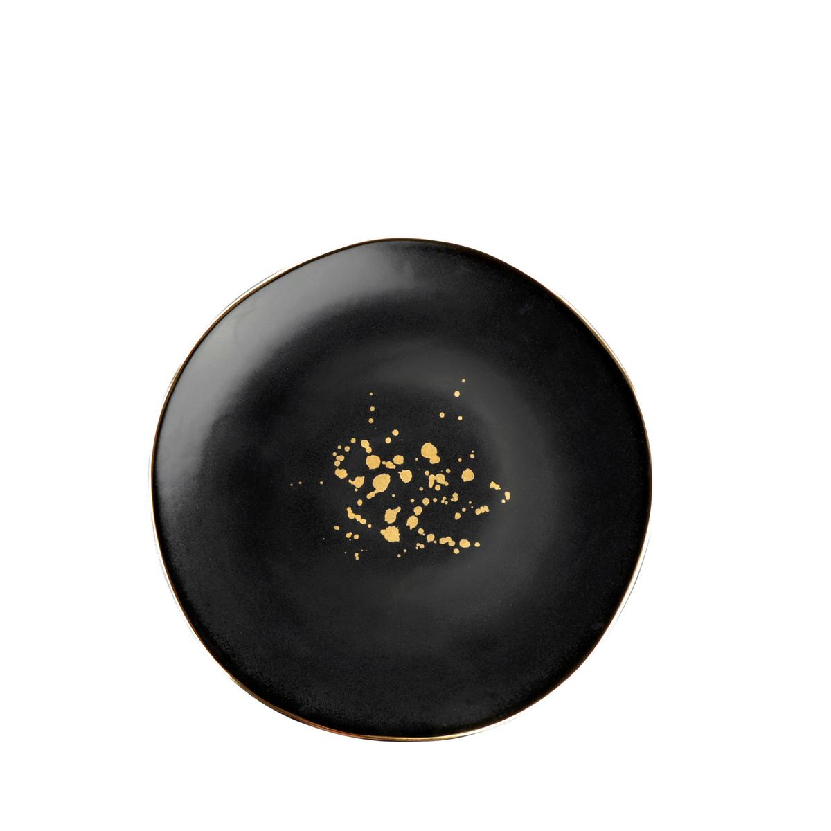 DEZERTNÍ TALÍŘEK ONIX - černá/barvy zlata, Moderní, keramika (20,5cm) - Mömax