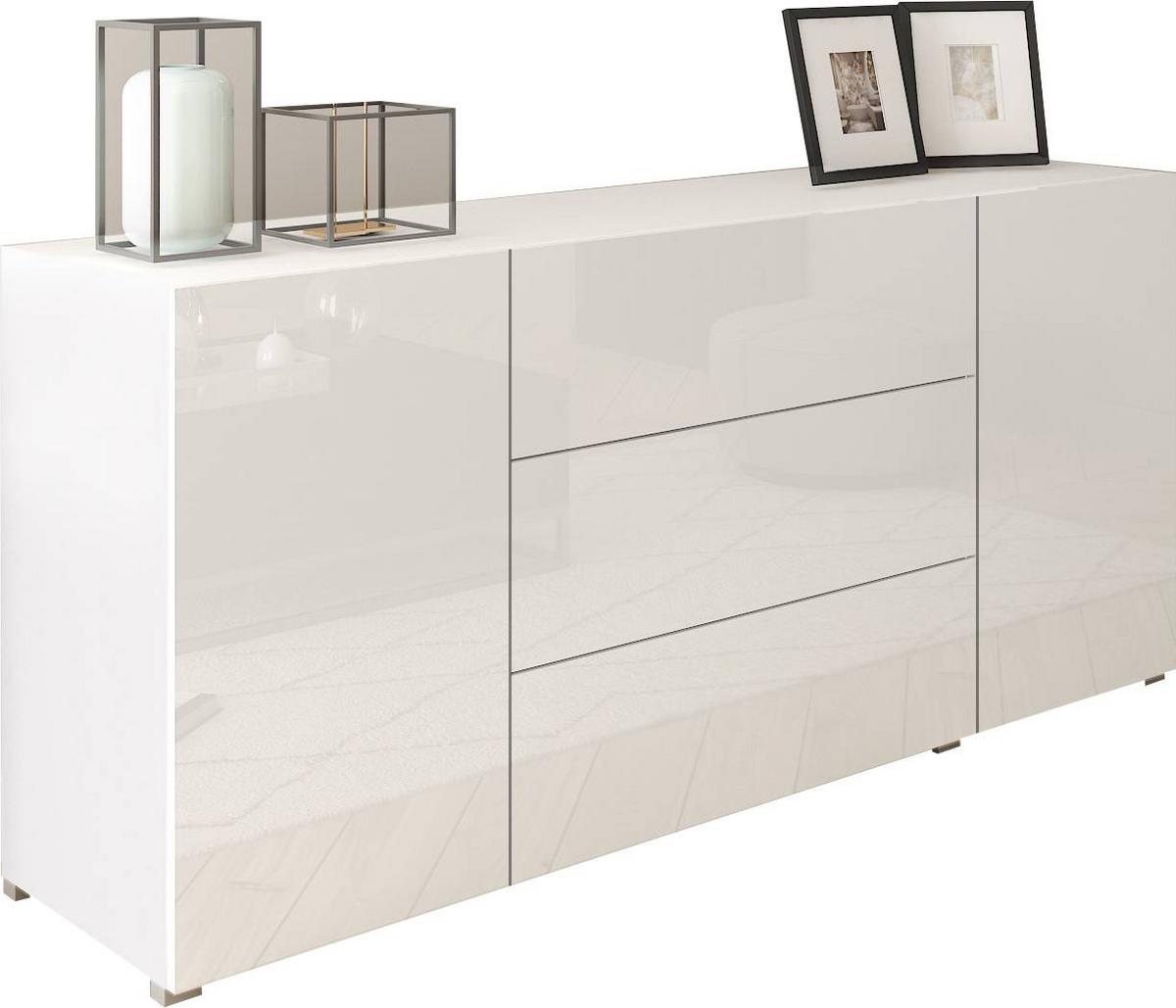 Sideboard Berlin 150 Weiß B: 150 Cm - Weiß Hochglanz/Weiß, Design, Holzwerkstoff (150/68/38,5cm) - MID.YOU
