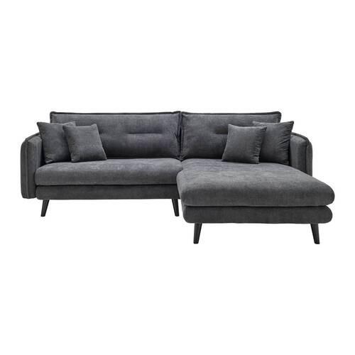 Sedací souprava DAJANA, tmavě šedá - černá/tmavě šedá, Moderní, dřevo/textil (251/102/173cm) - P & B