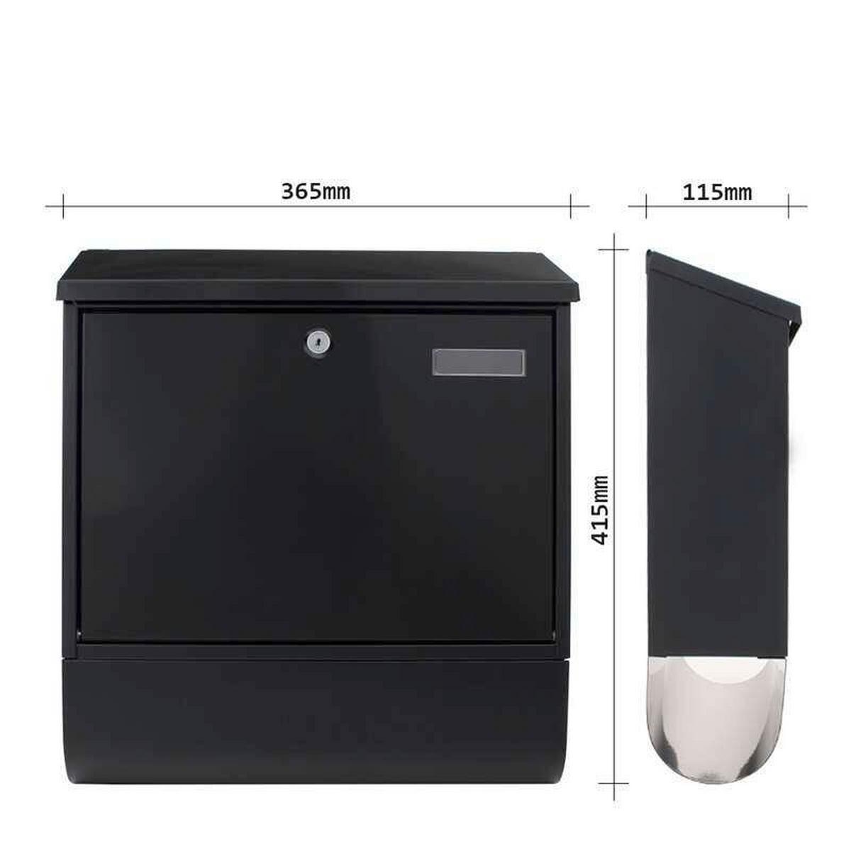 Briefkasten Villaspezialschwarzgrau - Schwarz/Grau, KONVENTIONELL, Metall (36.5/41.5/11.5cm) - ROTTNER