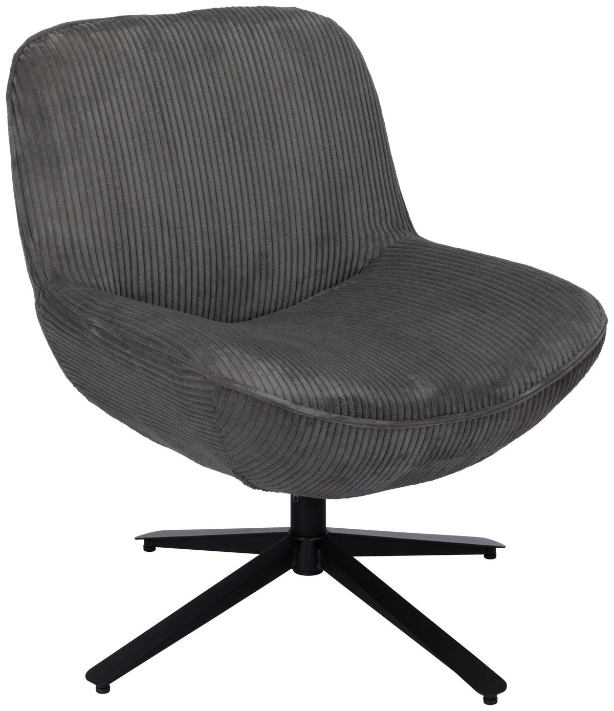 Relaxsessel Maro Grau B: 66 Cm - Schwarz/Grau, Basics, Textil/Metall (66/76/75cm) - Livetastic