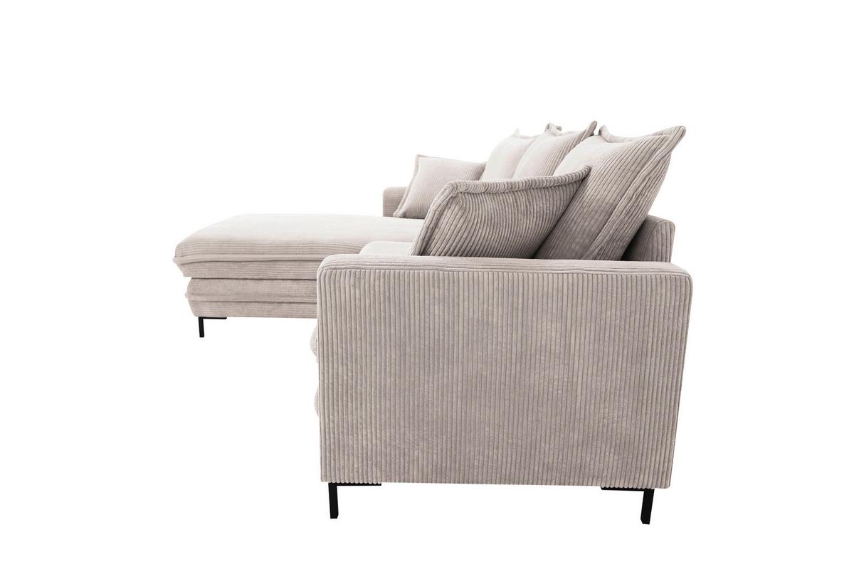 Ecksofa Armilla Creme S: 174x272 cm - Creme/Schwarz, Design, Textil (174/272cm) - MID.YOU