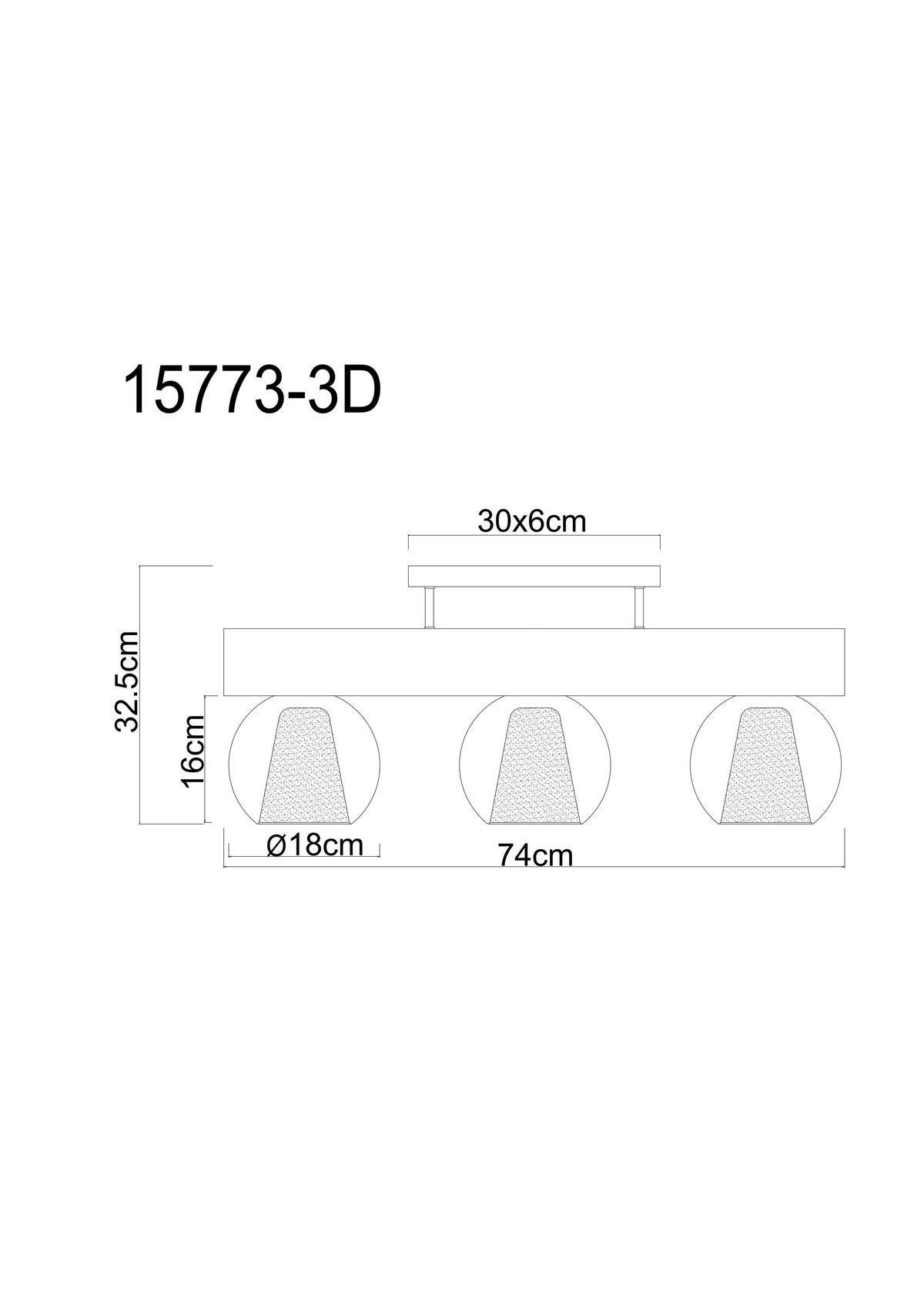 Deckenleuchte Barry L: 74 cm Klar Schwarz Dunkelbraun - Klar/Dunkelbraun, Basics, Glas/Holzwerkstoff (74/18/32,5cm) - Globo