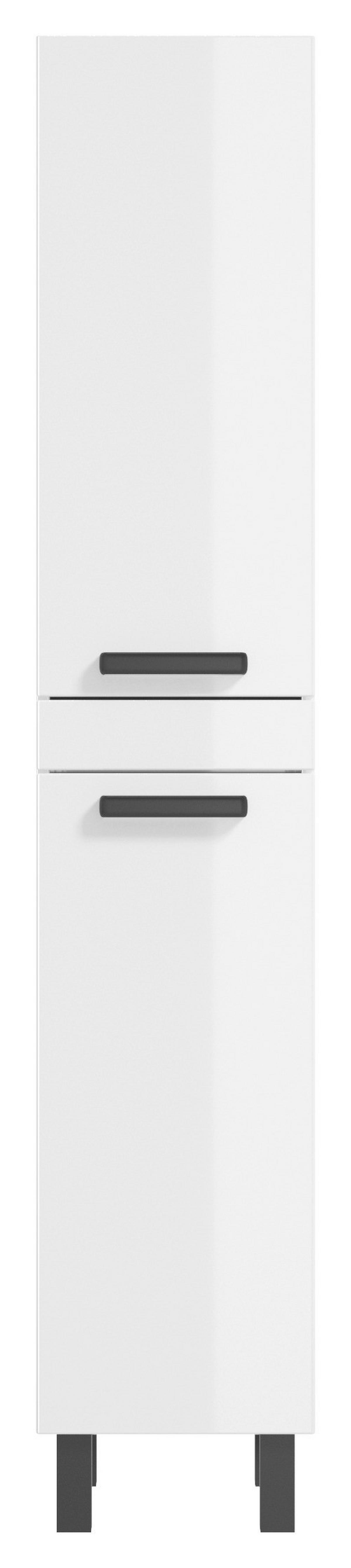 Hochschrank Rima B: 33 cm Weiß - Schwarz/Weiß, Basics, Holzwerkstoff (33/170/33cm) - MID.YOU
