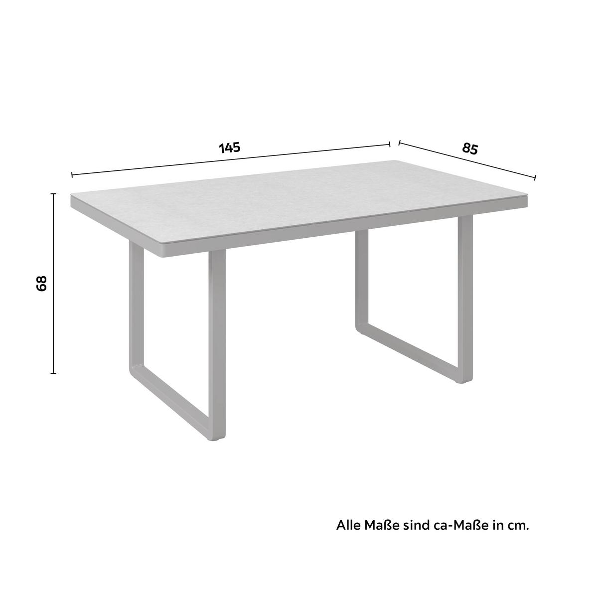 TERASOVÁ SEDACÍ SOUPRAVA CASA BLANCA - světle šedá/přírodní barvy, Moderní, kov/textil (192/68/80cm)