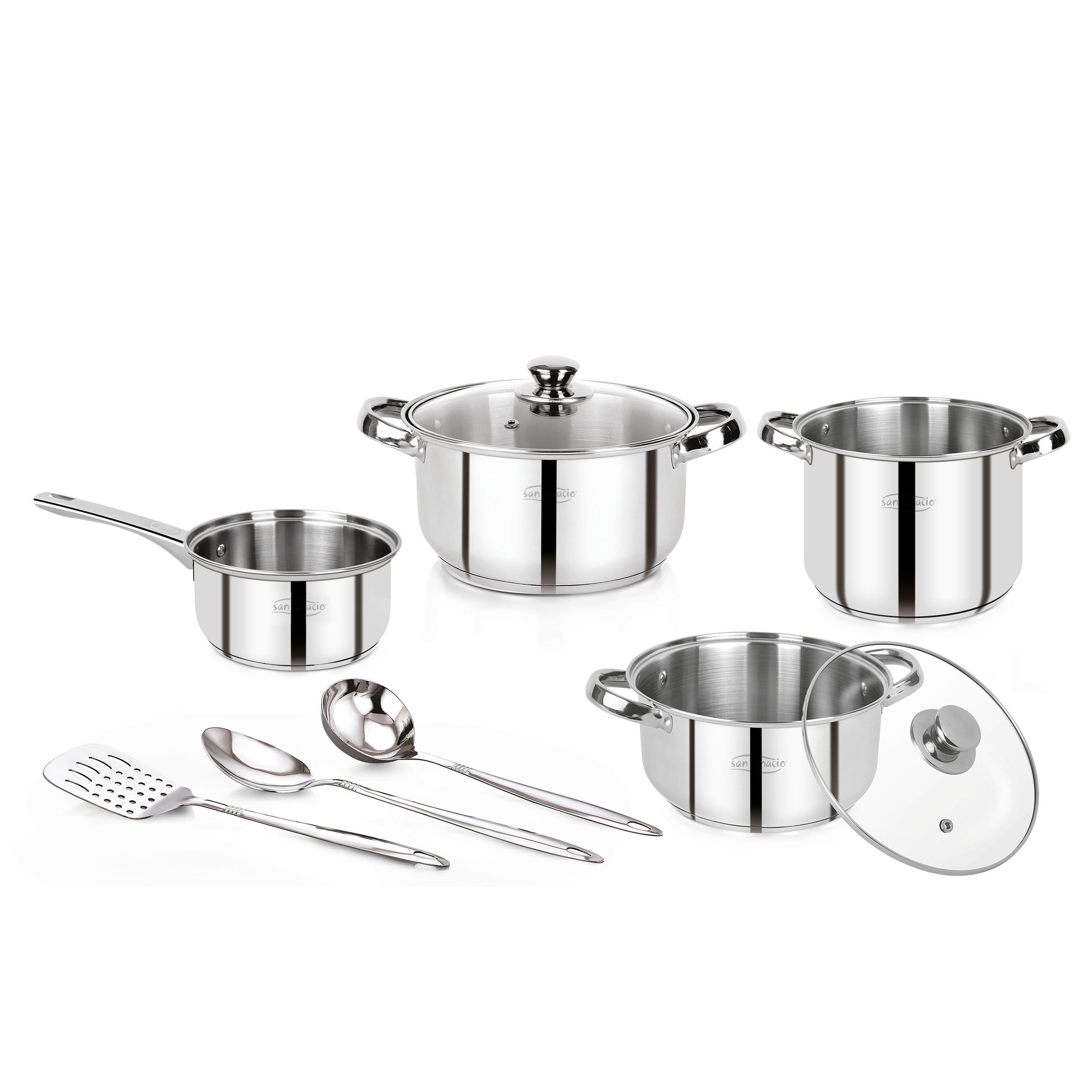 Kochtopfset Edelstahl 9-Teilig - Edelstahlfarben/Silberfarben, Basics, Metall (49/26.5/19cm)