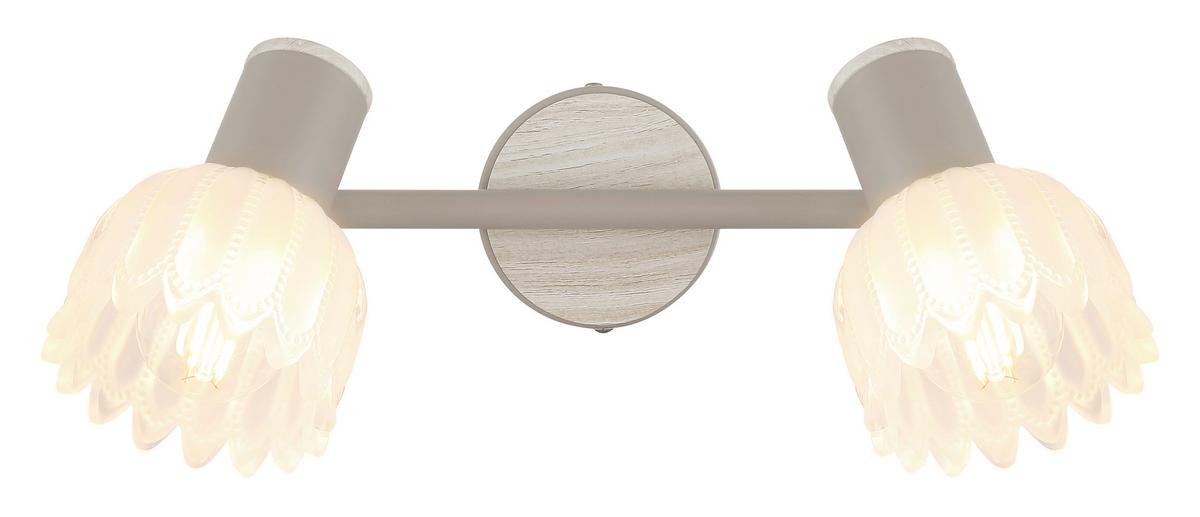 Strahler Exkl. 2xe14, 40w - Sandfarben, KONVENTIONELL, Glas/Metall (25/9/15,5cm) - Globo