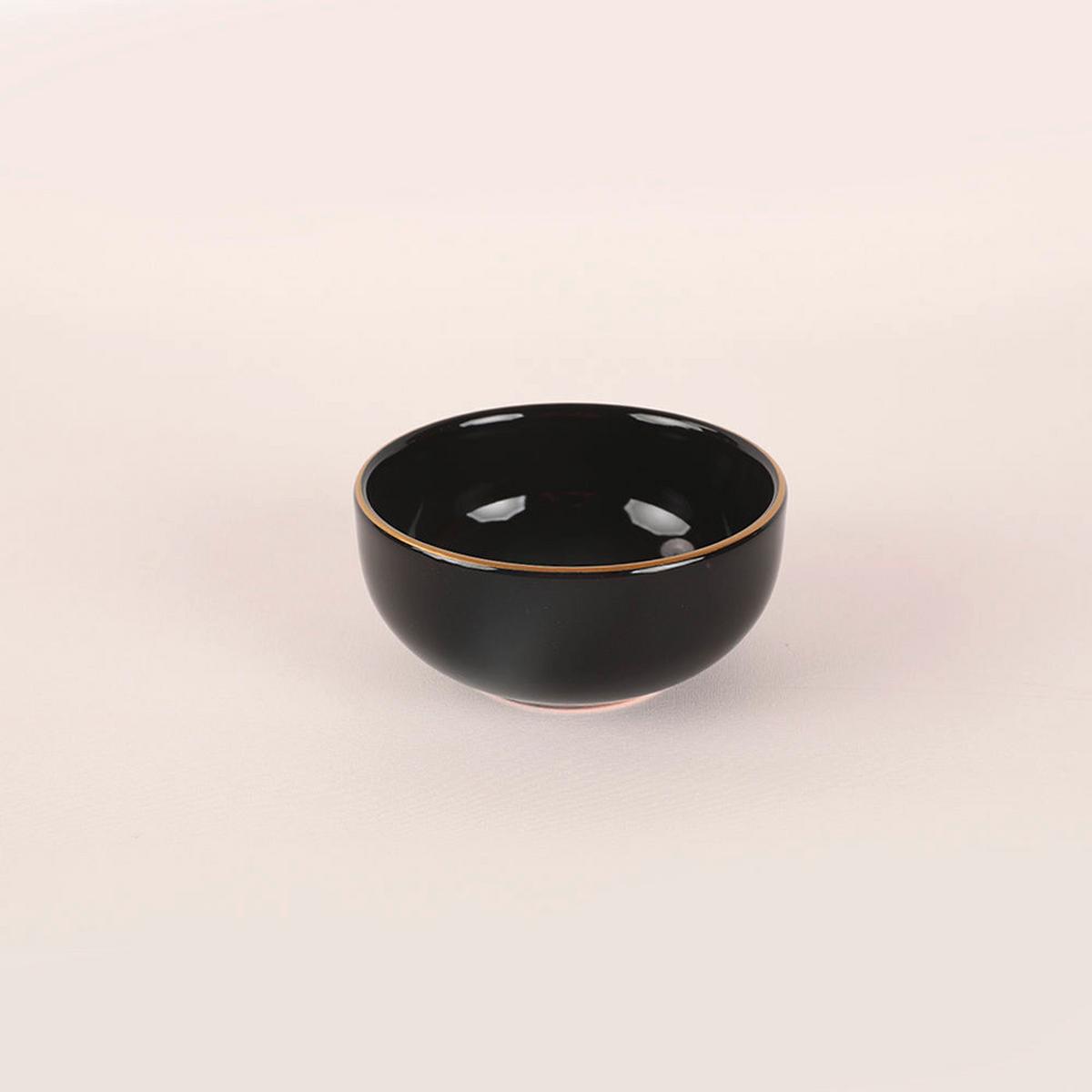 Kombiservice Porzellan, Für 6 Personen, Schwarz, Goldfarben - Goldfarben/Schwarz, Basics, Keramik (19/19/19cm) - P & B
