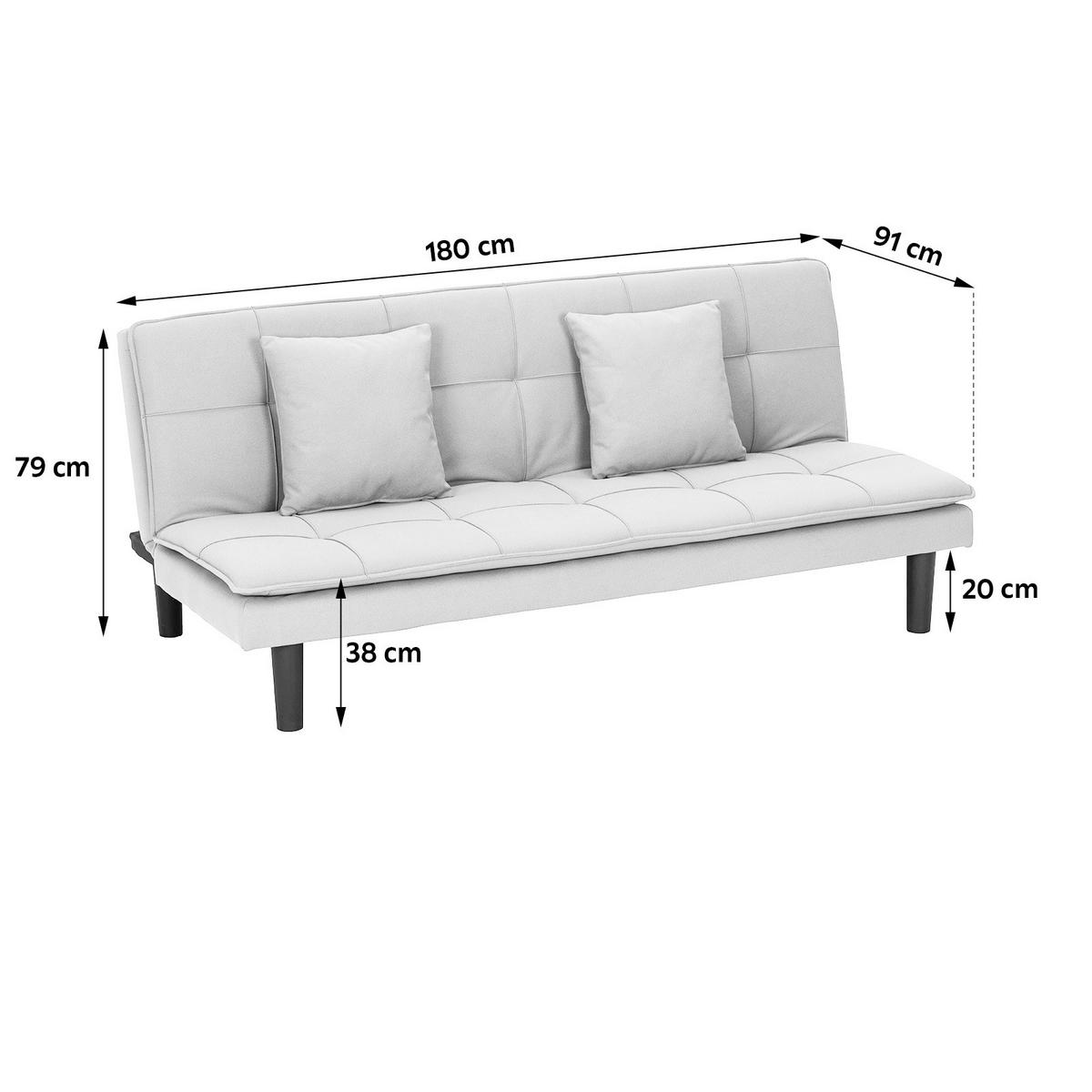Schlafsofa Oslo - Blau/Schwarz, Basics, Textil (180/79/91cm) - P & B