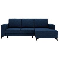 Ecksofa Harvey 244x156 cm mit Schlaffunktion Blau - Blau/Schwarz, Design, Textil (244/156cm) - Livetastic