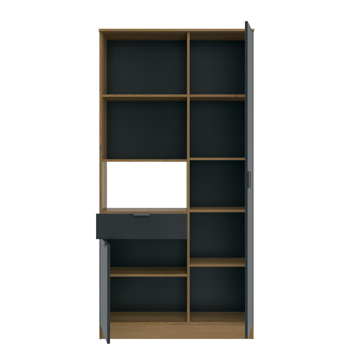 Buffet Eden Eiche Dekor/Schwarz, B: 100cm - Eichefarben/Schwarz, Basics, Holzwerkstoff (100/200/41cm) - MID.YOU