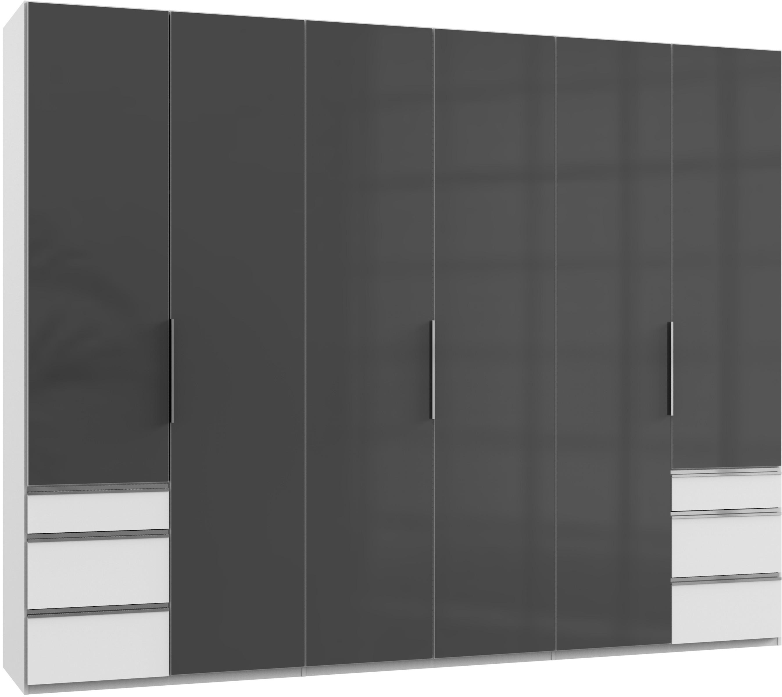 Drehtürenschrank 300cm Level, Grau/weiß - Weiß/Grau, MODERN, Glas/Holzwerkstoff (300/236/58cm) - MID.YOU