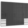 Drehtürenschrank 300cm Level, Grau/weiß - Weiß/Grau, MODERN, Glas/Holzwerkstoff (300/236/58cm) - MID.YOU