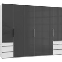 Drehtürenschrank 300cm Level, Grau/weiß - Weiß/Grau, MODERN, Glas/Holzwerkstoff (300/236/58cm) - MID.YOU