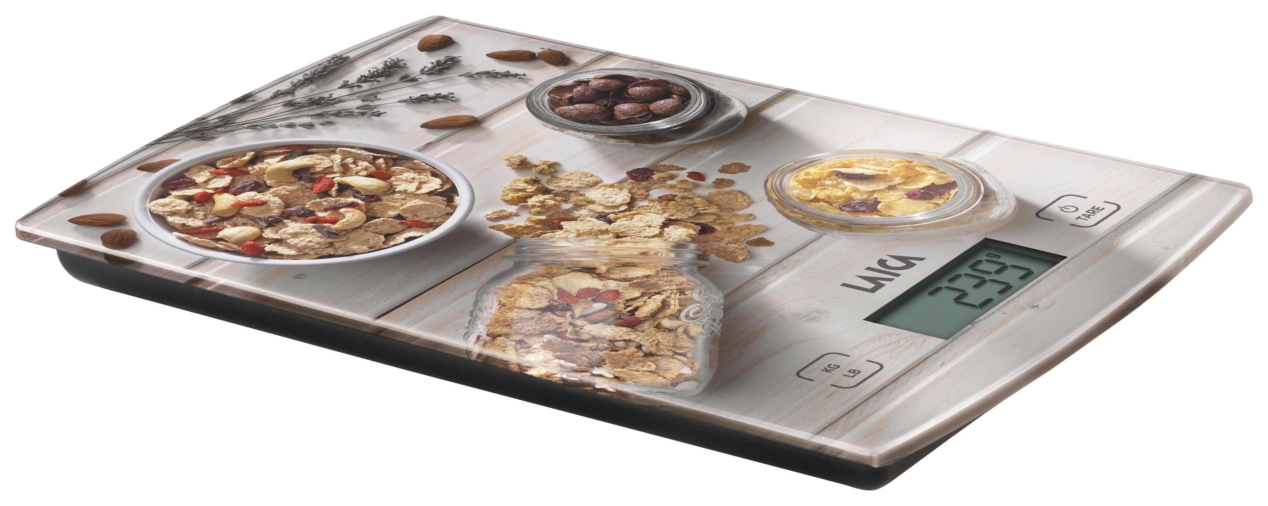 Elektrische Küchenwaage Ks1034 W Muesli/grau - Grau, Basics, Glas (14,6/20,5/1,8cm)