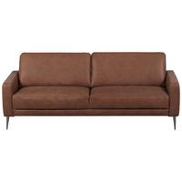3-Sitzer-Sofa Spring, Dunkelbraun B: 187 cm - Dunkelbraun/Schwarzchrom, Design, Leder (187/85/92cm) - Livetastic