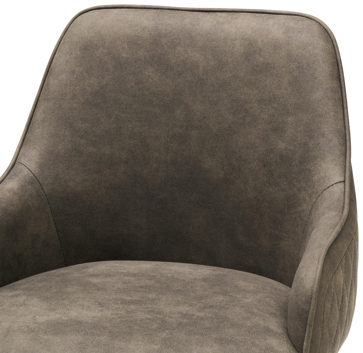 Barhocker Höhenverstellbar Mit Lehne Weda Webstoff Grau - Schwarz/Grau, KONVENTIONELL, Textil/Metall (50/90-111/51cm) - MID.YOU