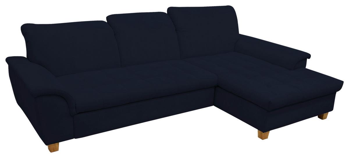 Ecksofa Mit Schlaffunktion Franzi Blau - Eichefarben/Dunkelblau, KONVENTIONELL, Textil (281/170cm) - MID.YOU