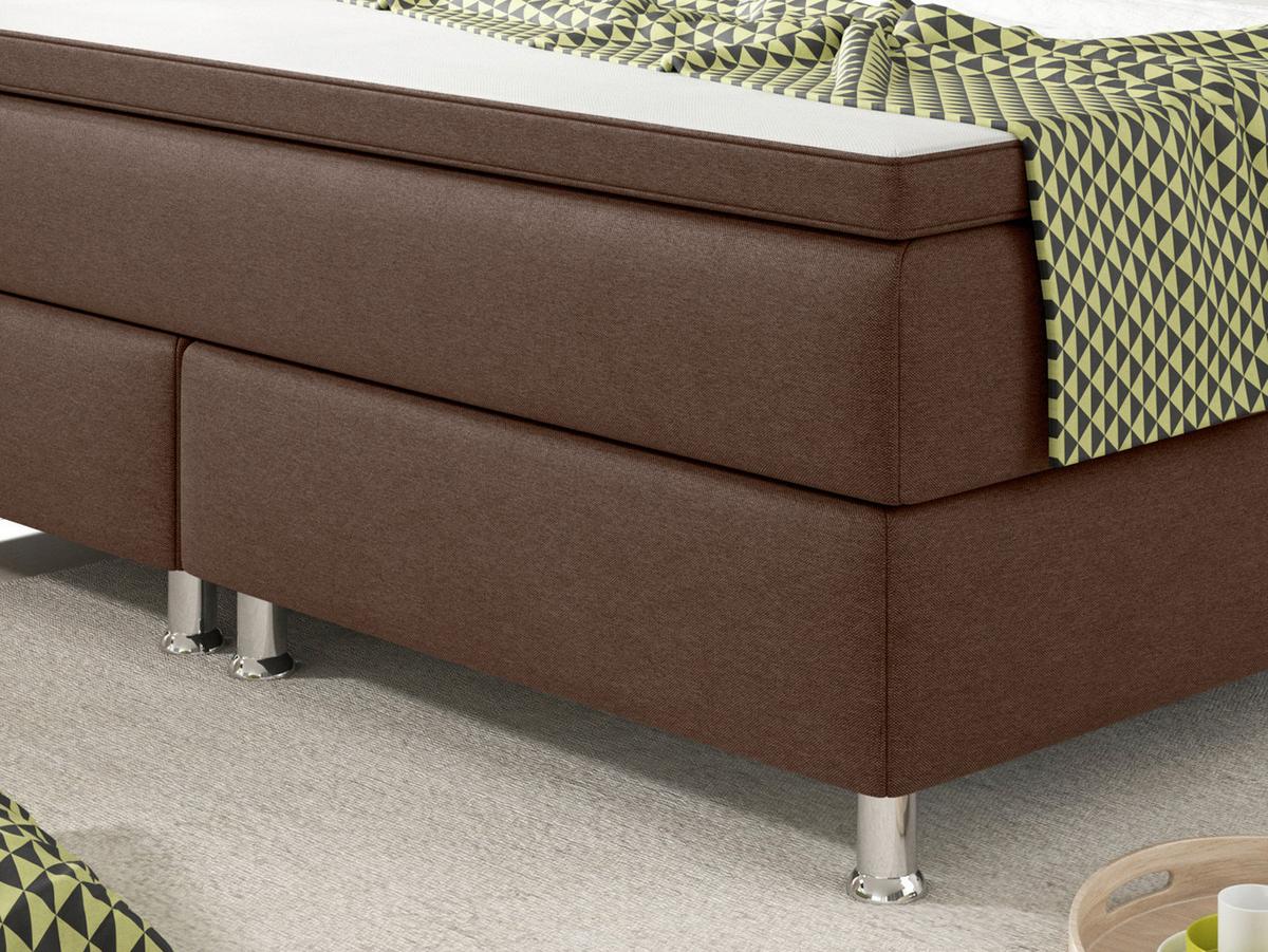 Boxspringbett Mit Topper 180x200 Köln - Silberfarben/Braun, KONVENTIONELL, Textil (180/115/210cm) - MID.YOU