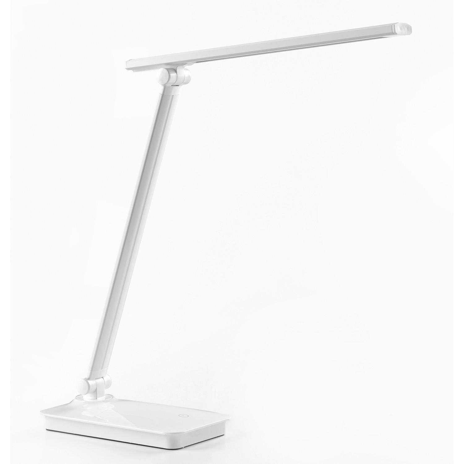 LED-Schreibtischleuchte Deski Weiß Hg L: 29 cm - Weiß Hochglanz/Weiß, Design, Kunststoff/Metall (29/17/27cm)