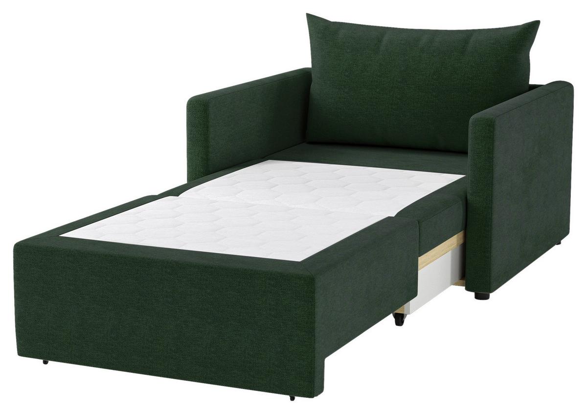 Schlafsessel Cologne Dunkelgrün B: 92cm - Dunkelgrün/Schwarz, Design, Textil (92/89/103cm) - MID.YOU