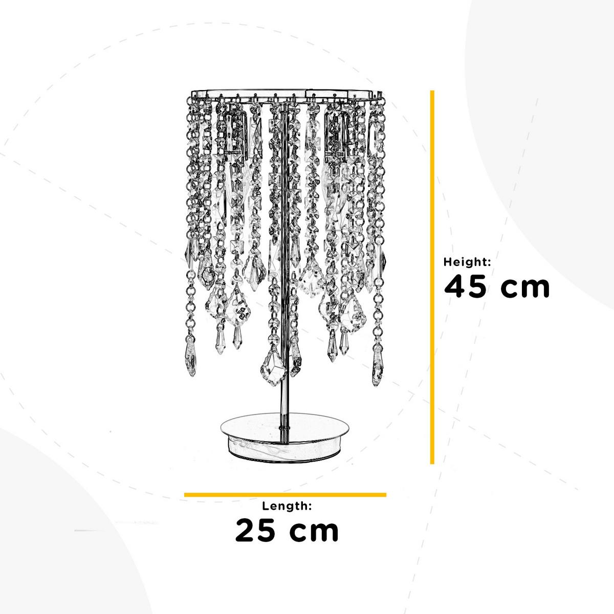 Kristall-Tischleuchte Chromfarben D: 25 cm 6w - Chromfarben, KONVENTIONELL, Glas/Metall (25/45cm)