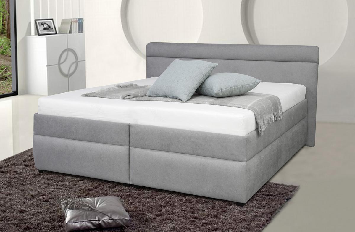 Manželská posteľ s roštom Reda 2, 160x200, sivá - čierna/sivá, Konventionell, drevo/textil (160/200cm)