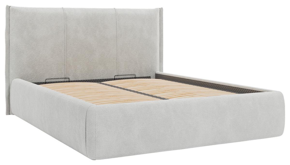 Polsterbett Beli Hellgrau Lf: 180x200 Cm - Hellgrau/Schwarz, MODERN, Holz/Holzwerkstoff (180/200cm) - MID.YOU