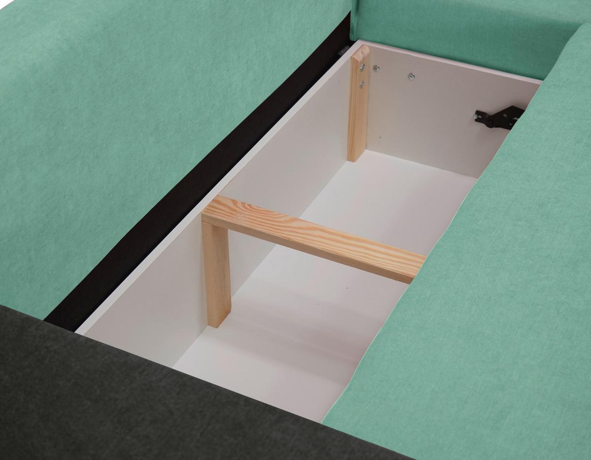 Ecksofa Time Anthrazit, Mintgrün S: 178x248 Cm - Anthrazit/Schwarz, Design, Textil (178/248cm) - MID.YOU