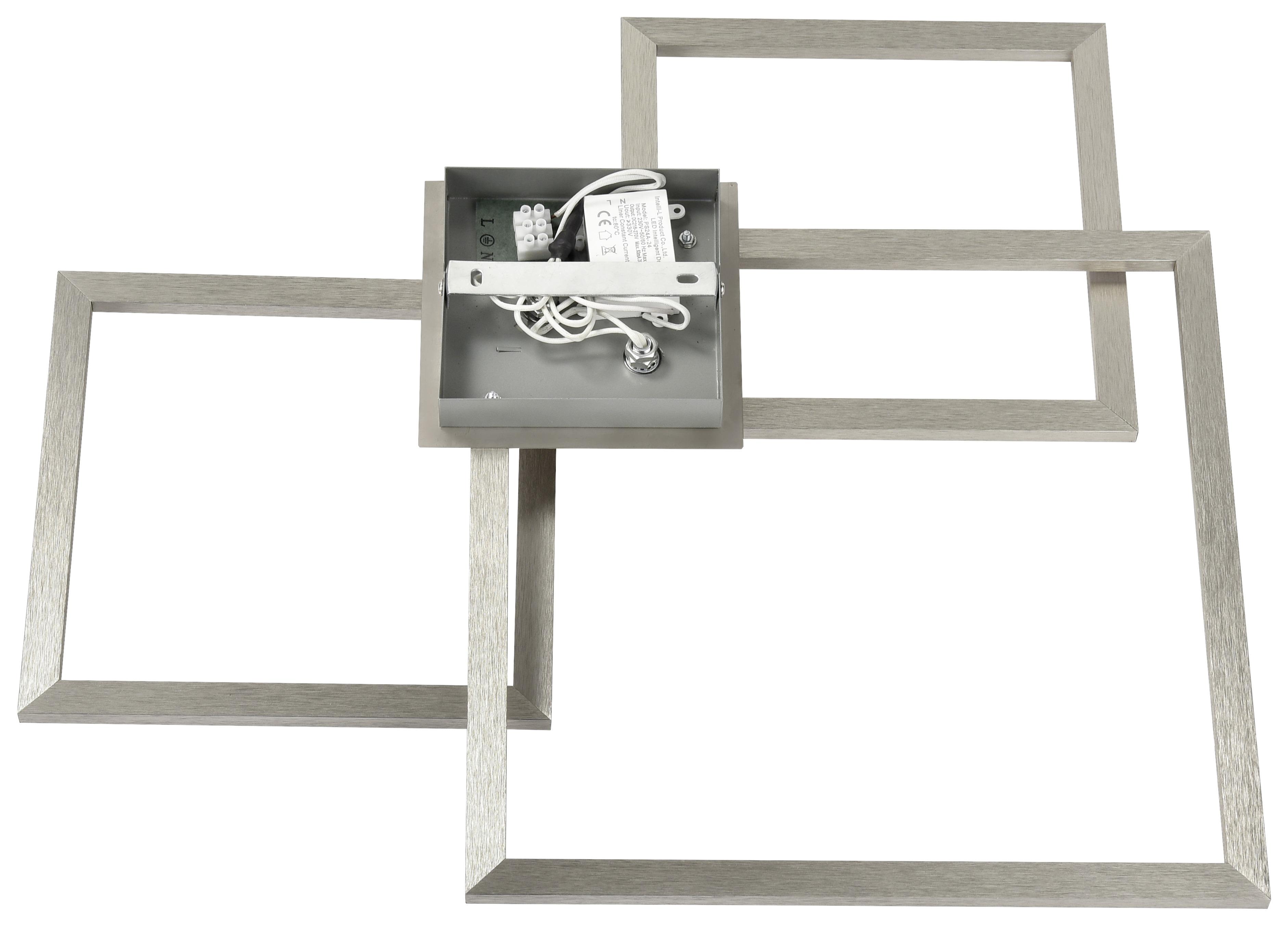 LED-Deckenleuchte Elis L: 72 cm, 3-Flammig - Alufarben, MODERN, Kunststoff/Metall (72/50/6,6cm) - Luca Bessoni