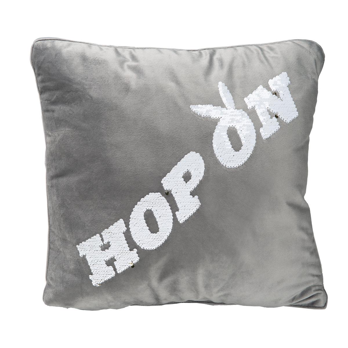 Zierkissen Hop On 40x40 cm Synthetikfaser - Anthrazit, Basics, Textil (40/40cm) - Playboy