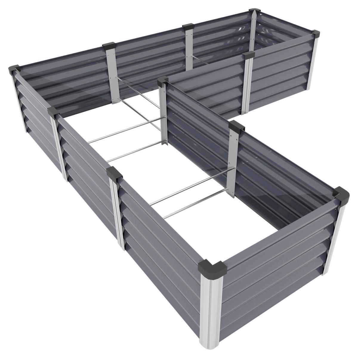 Hochbeet Stahl Linus 185x40,3x185 Cm Anthrazit - Anthrazit/Alufarben, Basics, Metall (185/40,3/185cm)