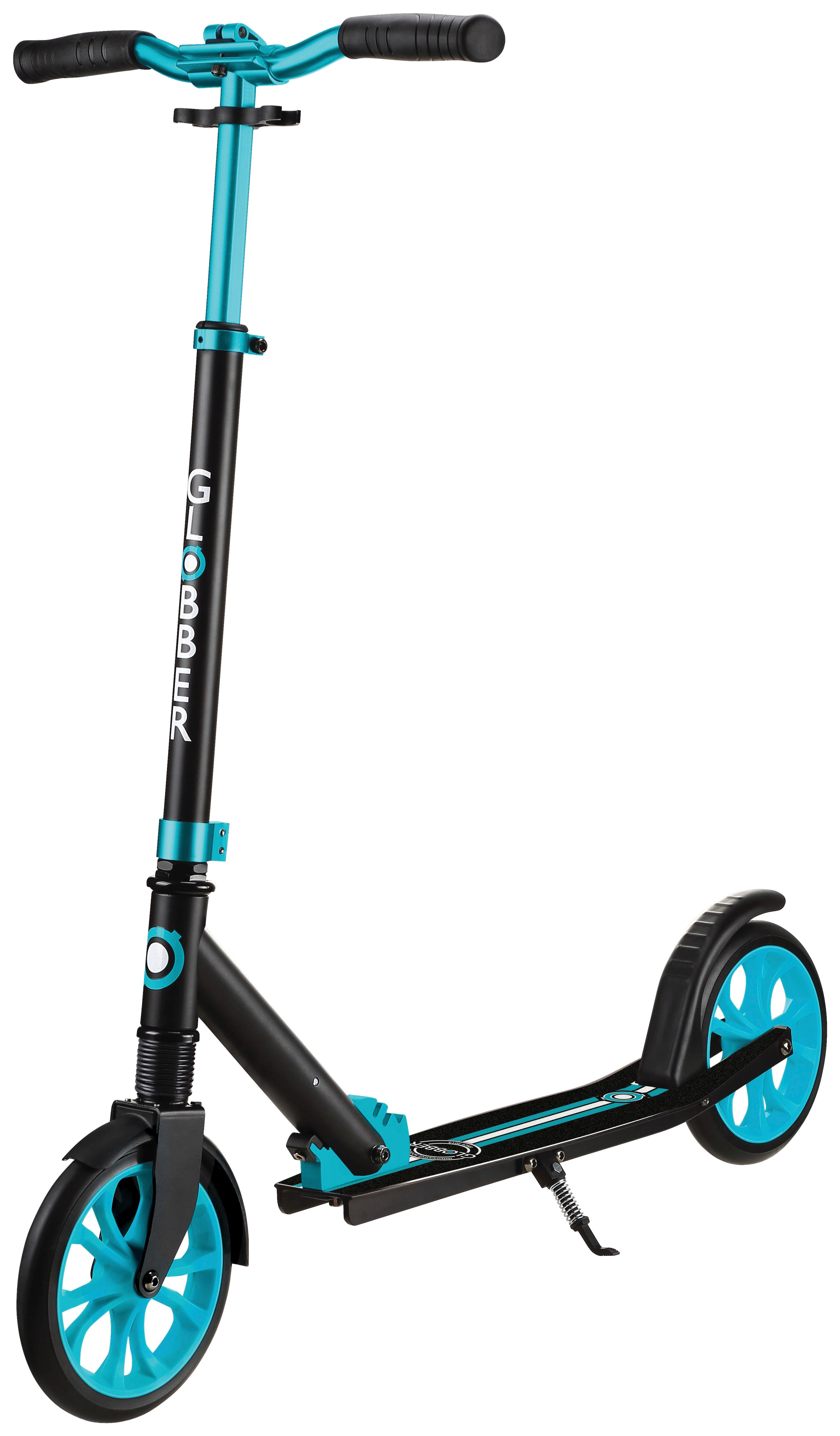 Scooter Globber Schwarz/Türkis Ø 205 mm, klappbar - Türkis/Schwarz, Basics, Metall (89/45/108cm)