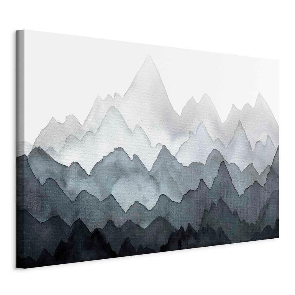 Leinwandbild Weiß Dunkelblau B: 120 cm - Weiß/Dunkelblau, Basics, Holz/Textil (120/80/1,2cm) - artgeist
