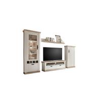 Wohnwand Florenz Pinienfarben/Hellbraun B:296cm - Hellbraun/Eichefarben, Design, Holzwerkstoff (296/201/44cm) - MID.YOU