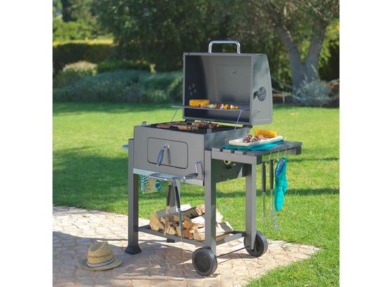Gril Na Drevené Uhlie Grillmax 2 - čierna, kov (113/64/110cm) - Modern Living Gril Na Drevené Uhlie Grillmax 2 - čierna, kov (113/64/110cm) - Modern Living