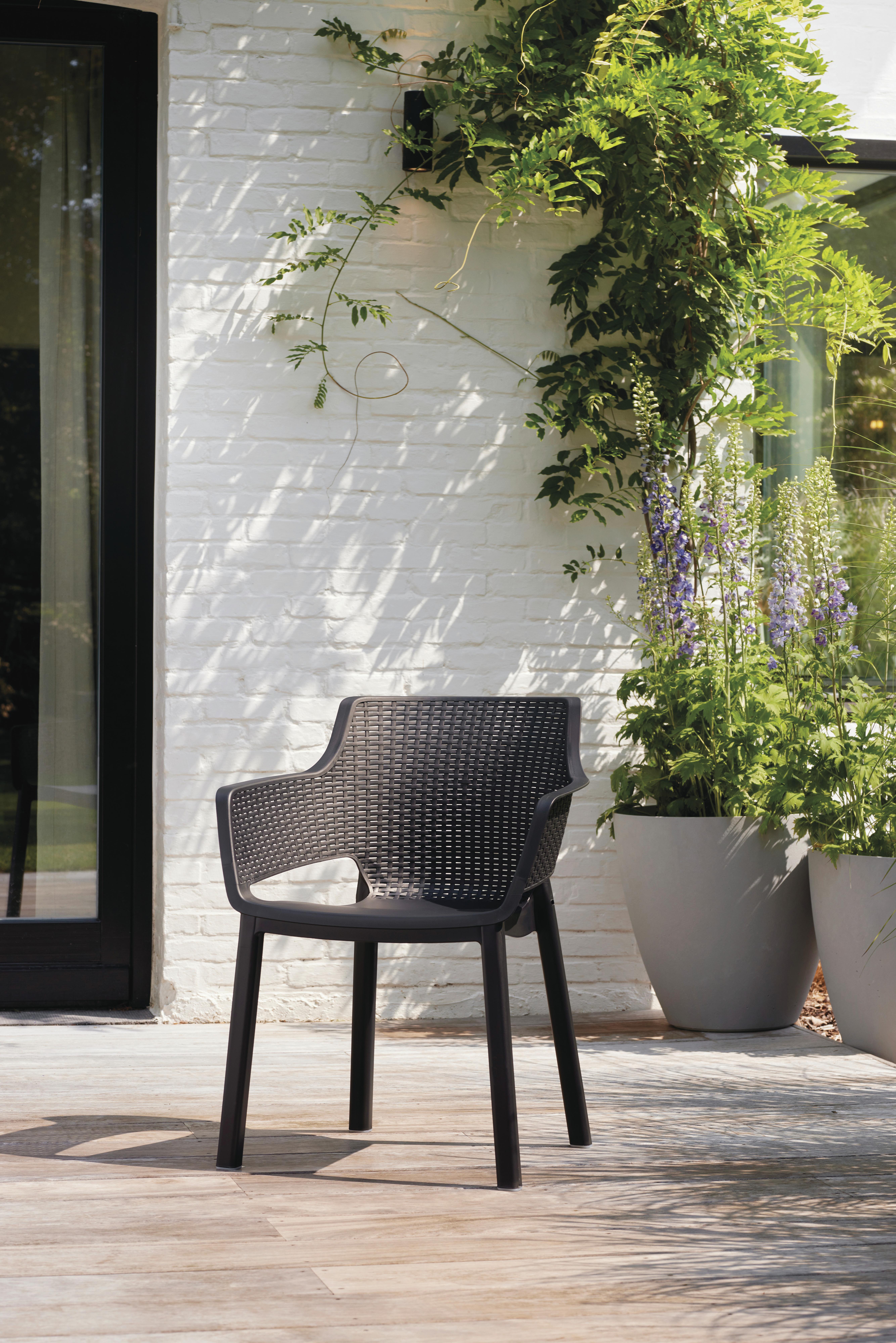 Záhradná stolička farba grafit - barvy grafitu, Moderní, plast (53/78,4/61,5cm) - Mömax